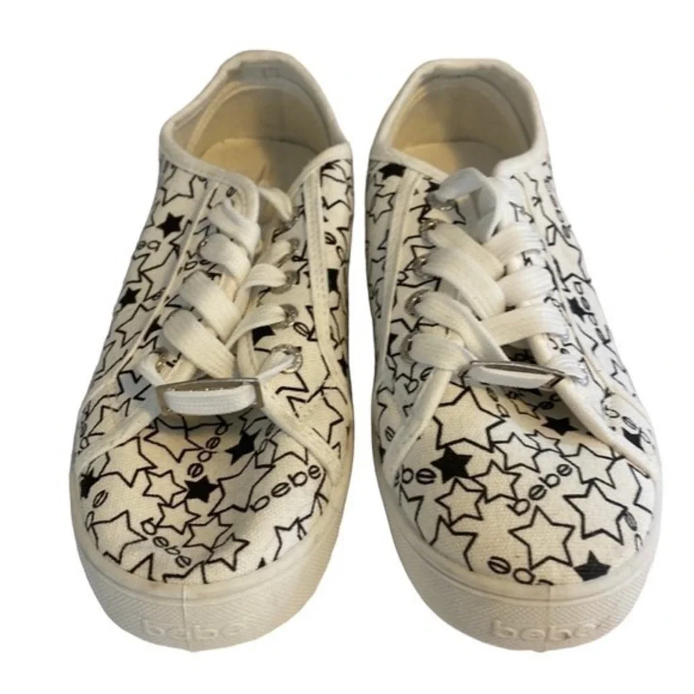 Bebe Logo and stars Daney sneakers tennis shoes AOP all over print 7.5